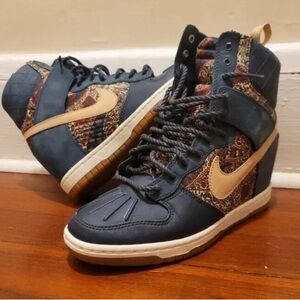 Size 7.5 - Nike Dunk Sky Hi Liberty QS High Atmory Navy Vachetta Tan W